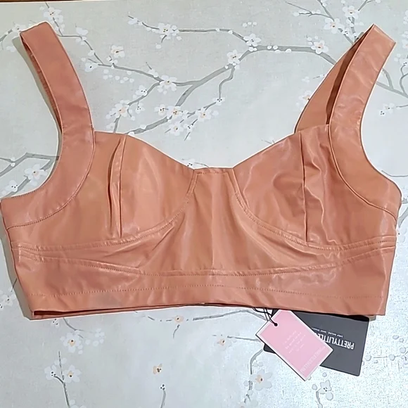 NWT Faux leather crop top bustier - Picture 6 of 11